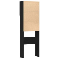 Produktbild för Tvättmaskinsskåp svart ek 64x24x190 cm konstruerat trä