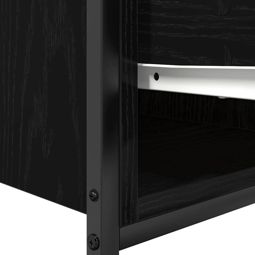 Produktbild för Tvättställsskåp med lådor svart ek 90x34,5x60 cm