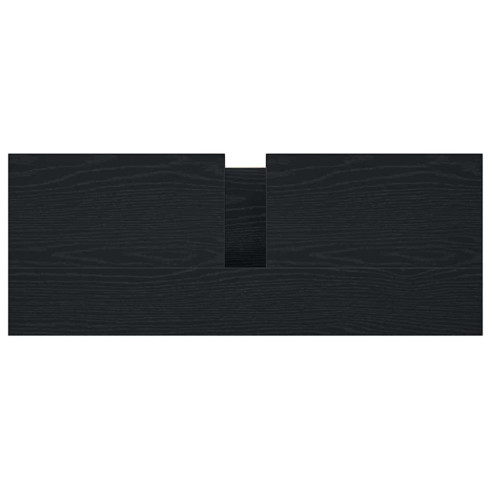 Produktbild för Tvättställsskåp med lådor svart ek 90x34,5x60 cm