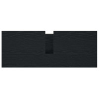 Produktbild för Tvättställsskåp med lådor svart ek 90x34,5x60 cm