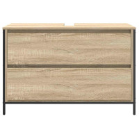 Produktbild för Tvättställsskåp med lådor sonoma-ek 90x34,5x60 cm