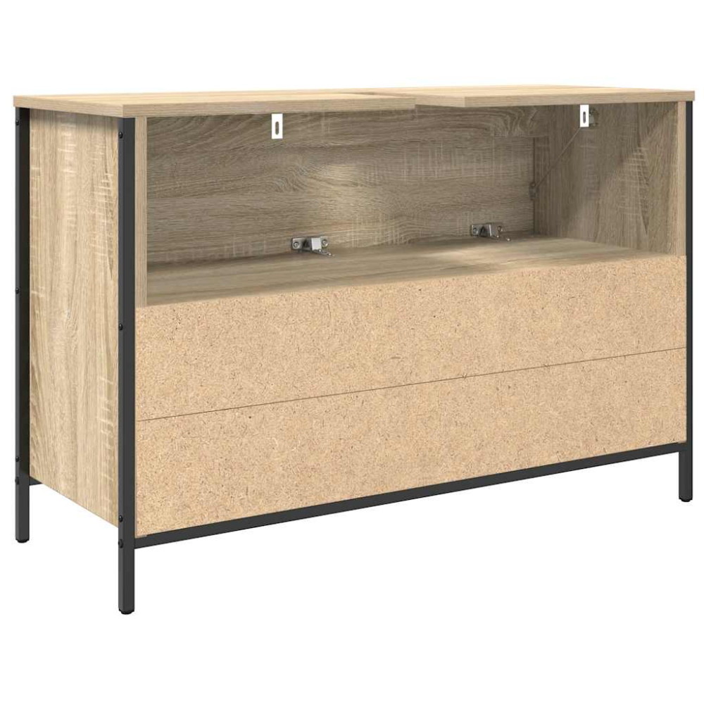 Produktbild för Tvättställsskåp med lådor sonoma-ek 90x34,5x60 cm