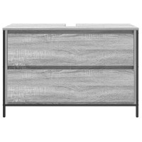 Produktbild för Tvättställsskåp med lådor grå sonoma 90x34,5x60 cm