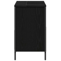 Produktbild för Tvättställsskåp med lådor svart ek 60x34,5x60 cm