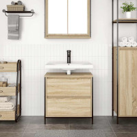 Produktbild för Tvättställsskåp med lådor sonoma-ek 60x34,5x60 cm