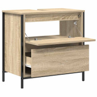 Produktbild för Tvättställsskåp med lådor sonoma-ek 60x34,5x60 cm