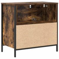 Produktbild för Tvättställsskåp med lådor rökfärgad ek 60x34,5x60 cm