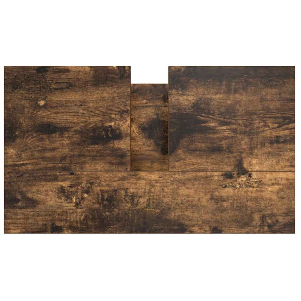 Produktbild för Tvättställsskåp med lådor rökfärgad ek 60x34,5x60 cm