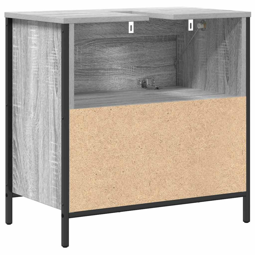 Produktbild för Tvättställsskåp med lådor grå sonoma 60x34,5x60 cm