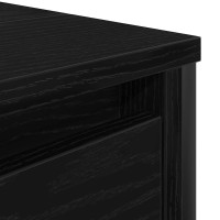 Produktbild för Tvättställsskåp med lådor svart ek 90x34,5x60 cm