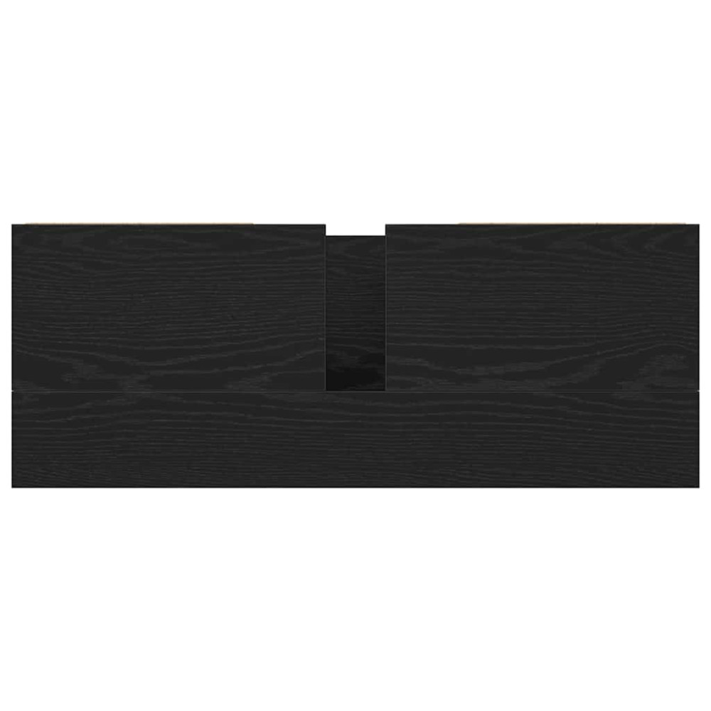 Produktbild för Tvättställsskåp med lådor svart ek 90x34,5x60 cm