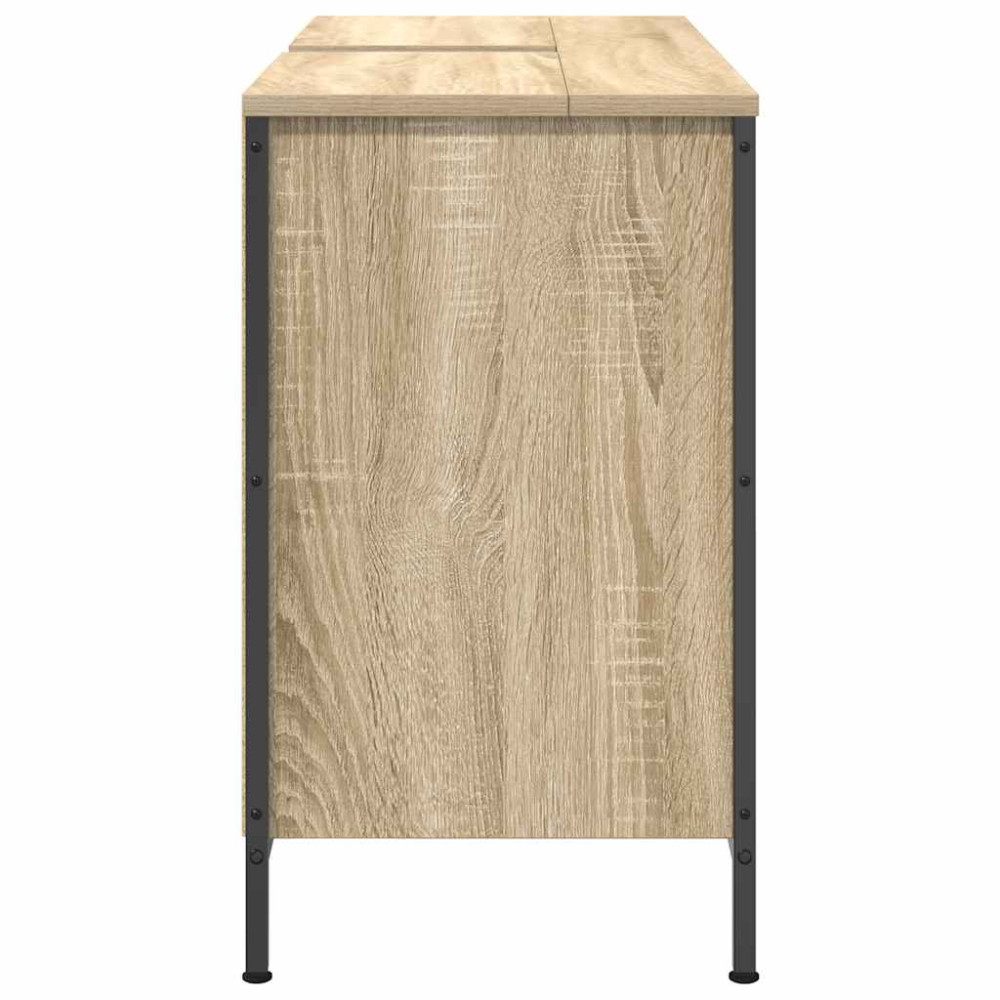 Produktbild för Tvättställsskåp med lådor sonoma-ek 90x34,5x60 cm