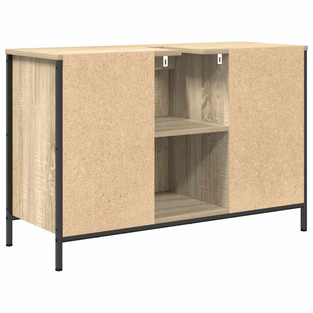 Produktbild för Tvättställsskåp med lådor sonoma-ek 90x34,5x60 cm