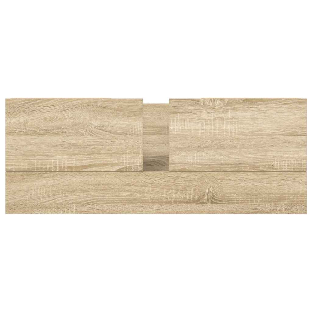 Produktbild för Tvättställsskåp med lådor sonoma-ek 90x34,5x60 cm