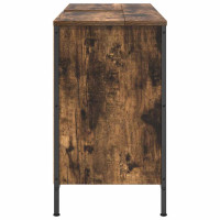 Produktbild för Tvättställsskåp med lådor rökfärgad ek 90x34,5x60 cm