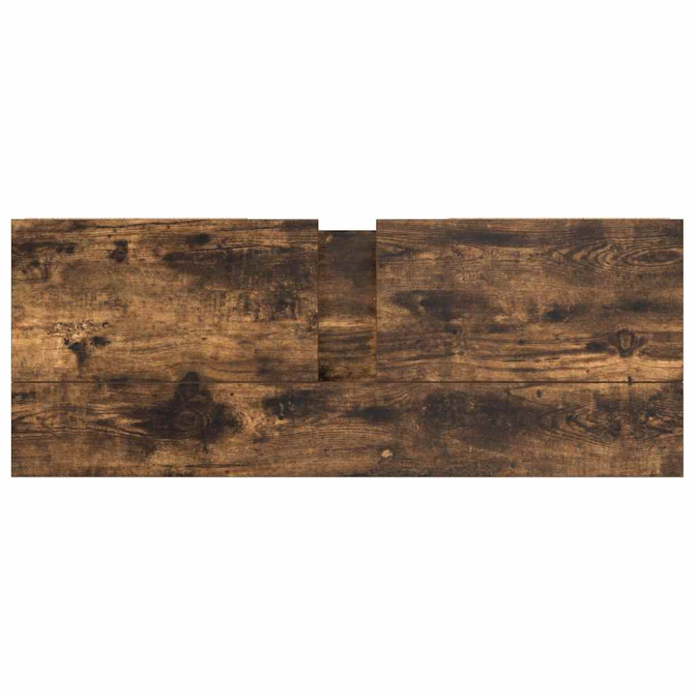 Produktbild för Tvättställsskåp med lådor rökfärgad ek 90x34,5x60 cm