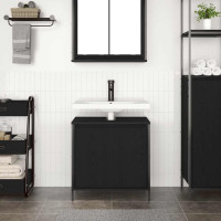 Produktbild för Tvättställsskåp för badrum svart 60x34,5x60 cm