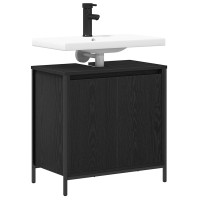 Produktbild för Tvättställsskåp för badrum svart 60x34,5x60 cm