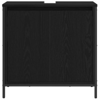 Produktbild för Tvättställsskåp för badrum svart 60x34,5x60 cm