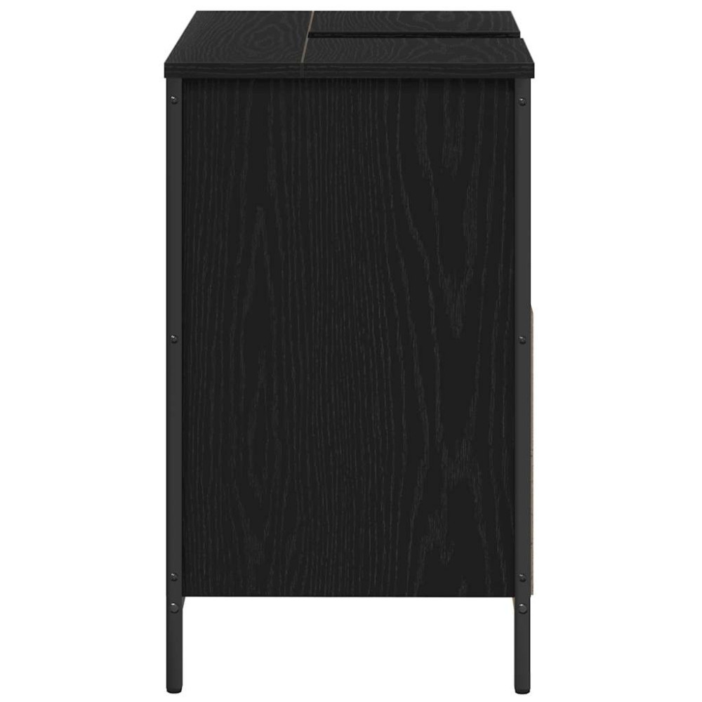 Produktbild för Tvättställsskåp för badrum svart 60x34,5x60 cm