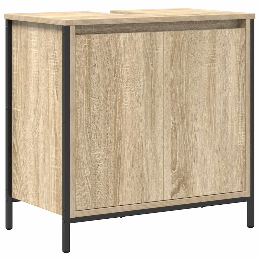Produktbild för Tvättställsskåp för badrum sonoma-ek 60x34,5x60 cm