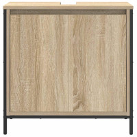 Produktbild för Tvättställsskåp för badrum sonoma-ek 60x34,5x60 cm