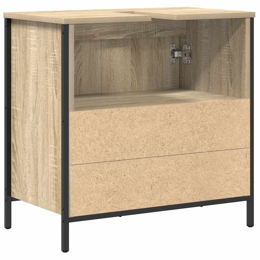Produktbild för Tvättställsskåp för badrum sonoma-ek 60x34,5x60 cm