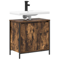 Produktbild för Tvättställsskåp för badrum rökfärgad ek 60x34,5x60 cm