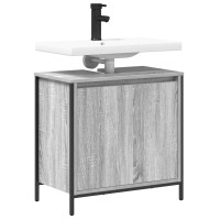 Produktbild för Tvättställsskåp för badrum grå sonoma 60x34,5x60 cm