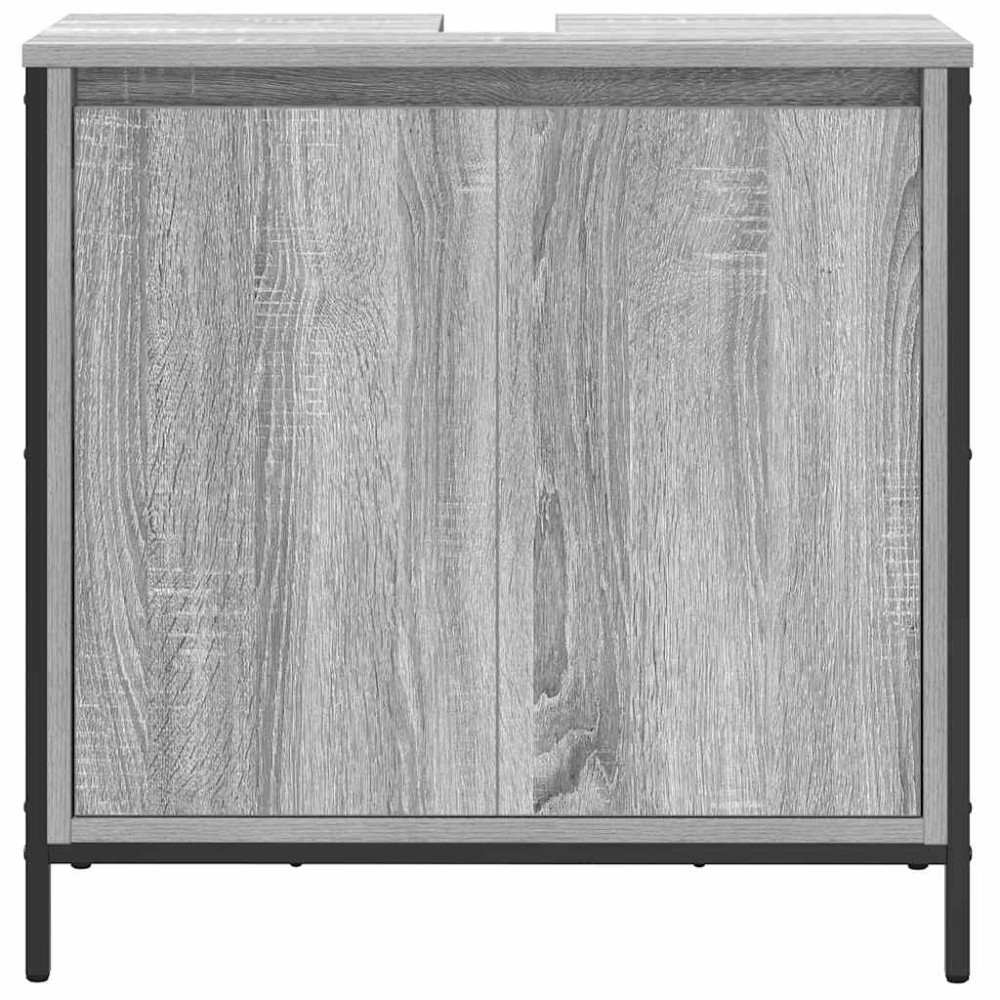 Produktbild för Tvättställsskåp för badrum grå sonoma 60x34,5x60 cm