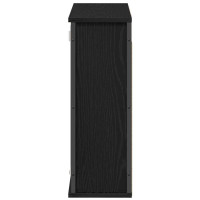 Produktbild för Väggskåp för badrum med spegel svart ek 60x21x60 cm