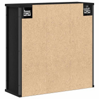 Produktbild för Väggskåp för badrum med spegel svart ek 60x21x60 cm