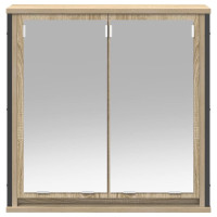 Produktbild för Väggskåp för badrum med spegel sonoma-ek 60x21x60 cm