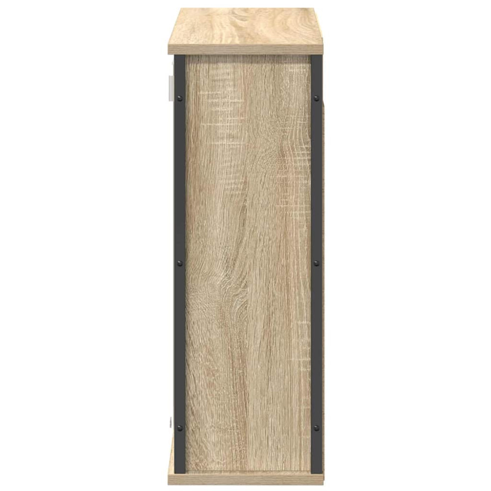 Produktbild för Väggskåp för badrum med spegel sonoma-ek 60x21x60 cm