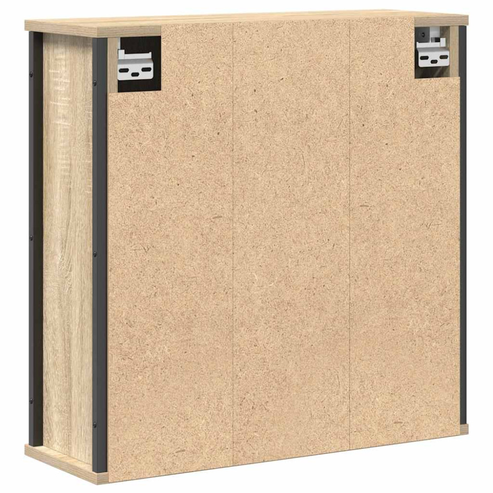 Produktbild för Väggskåp för badrum med spegel sonoma-ek 60x21x60 cm
