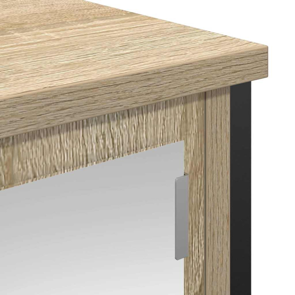 Produktbild för Väggskåp för badrum med spegel sonoma-ek 60x21x60 cm