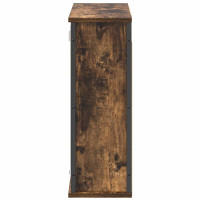 Produktbild för Väggskåp för badrum med spegel rökfärgad ek 60x21x60 cm