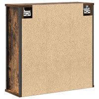 Produktbild för Väggskåp för badrum med spegel rökfärgad ek 60x21x60 cm