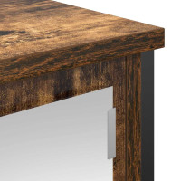 Produktbild för Väggskåp för badrum med spegel rökfärgad ek 60x21x60 cm