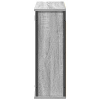 Produktbild för Väggskåp för badrum med spegel grå sonoma 60x21x60 cm