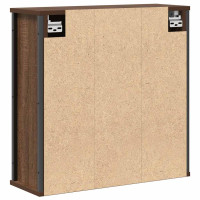 Produktbild för Väggskåp för badrum med spegel brun ek 60x21x60 cm