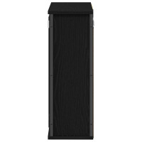 Produktbild för Väggskåp för badrum med spegel svart ek 50x21x60 cm