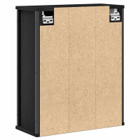 Produktbild för Väggskåp för badrum med spegel svart ek 50x21x60 cm