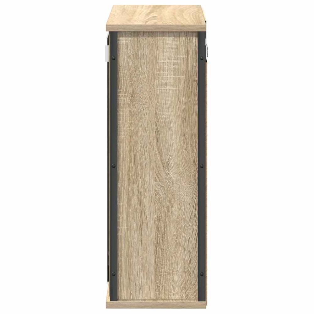 Produktbild för Väggskåp för badrum med spegel sonoma-ek 50x21x60 cm