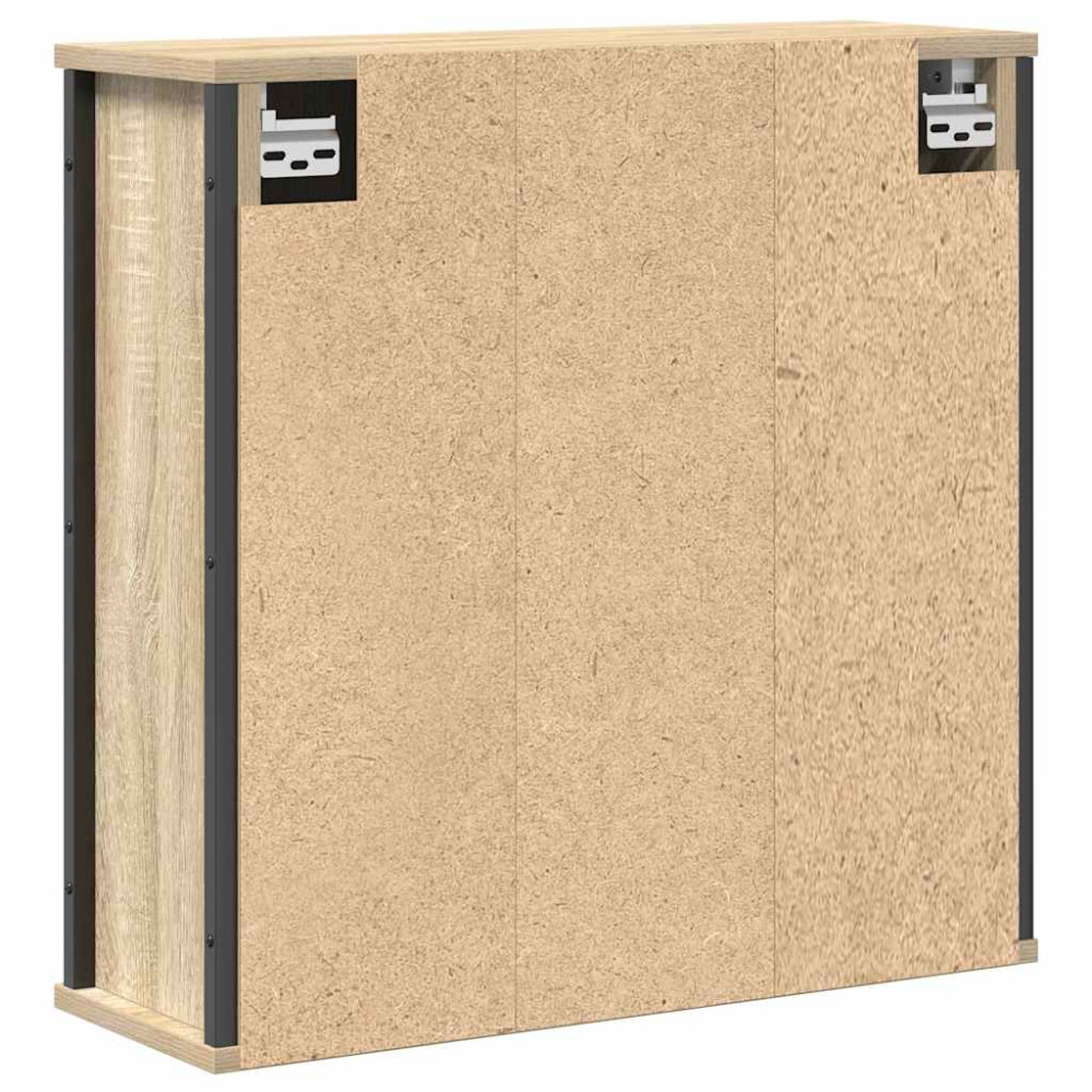 Produktbild för Väggskåp för badrum med spegel sonoma-ek 50x21x60 cm