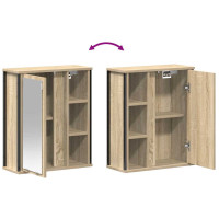Produktbild för Väggskåp för badrum med spegel sonoma-ek 50x21x60 cm