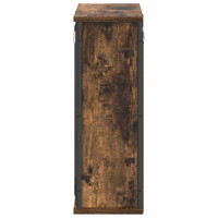 Produktbild för Väggskåp för badrum med spegel rökfärgad ek 50x21x60 cm