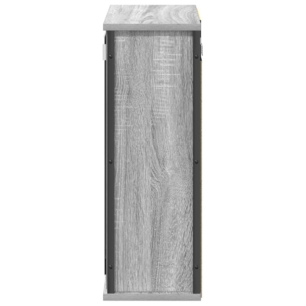 Produktbild för Väggskåp för badrum med spegel grå sonoma 50x21x60 cm
