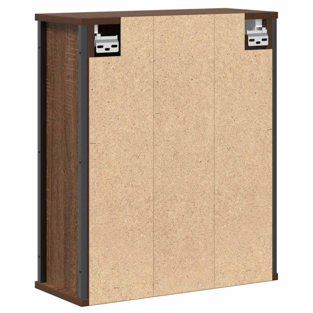 Produktbild för Väggskåp för badrum med spegel brun ek 50x21x60 cm