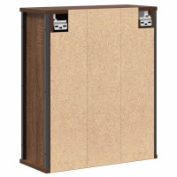 Produktbild för Väggskåp för badrum med spegel brun ek 50x21x60 cm